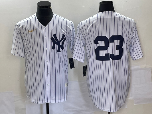 Men's New York Yankees Don Mattingly #23 White Replica Player Name Jersey