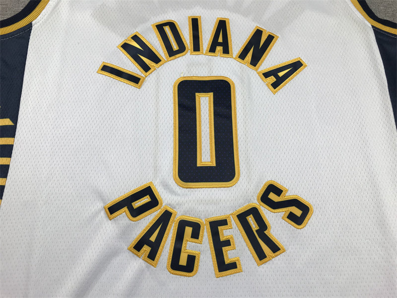 Men's Indiana Pacers Tyrese Haliburton #0 White Swingman Jersey - Association Edition