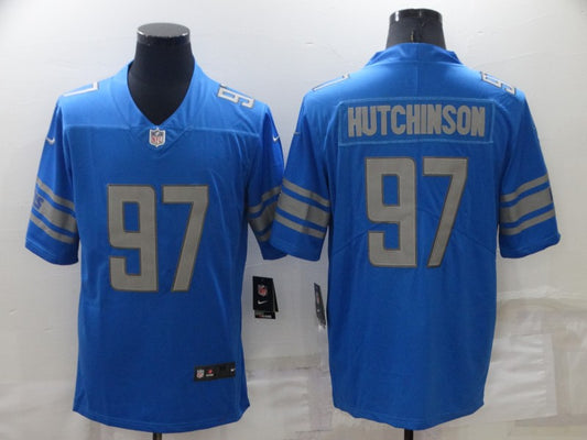 Men's Detroit Lions Aidan Hutchinson #97 Blue Game Jersey