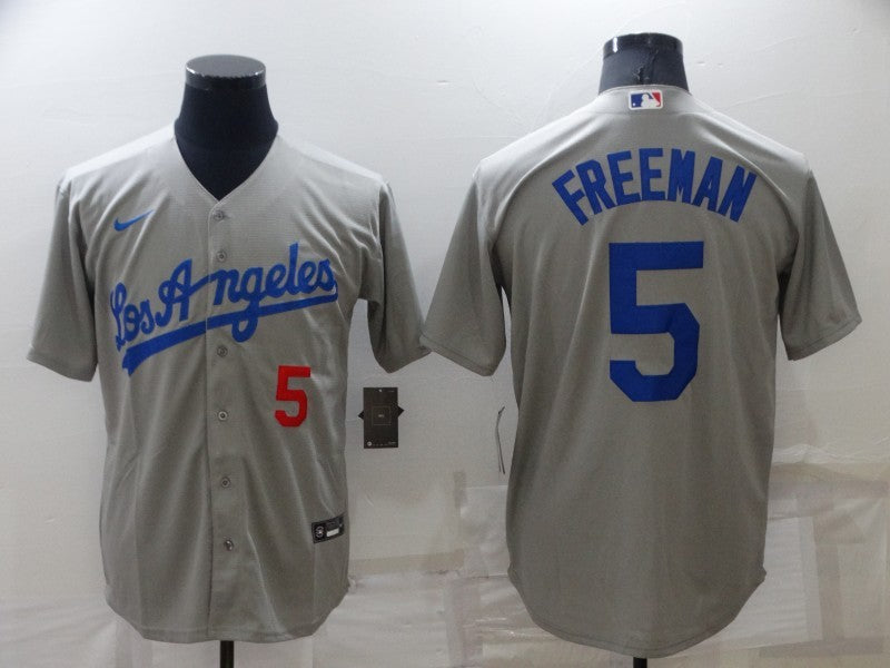 Men's Los Angeles Dodgers Freddie Freeman #5 Gray Replica Player Jersey