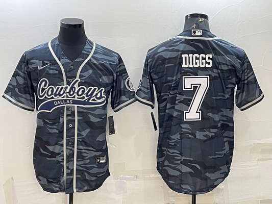 Men's Dallas Cowboys Trevon Diggs #7 Grey Camouflage Player Jersey Joint Edition