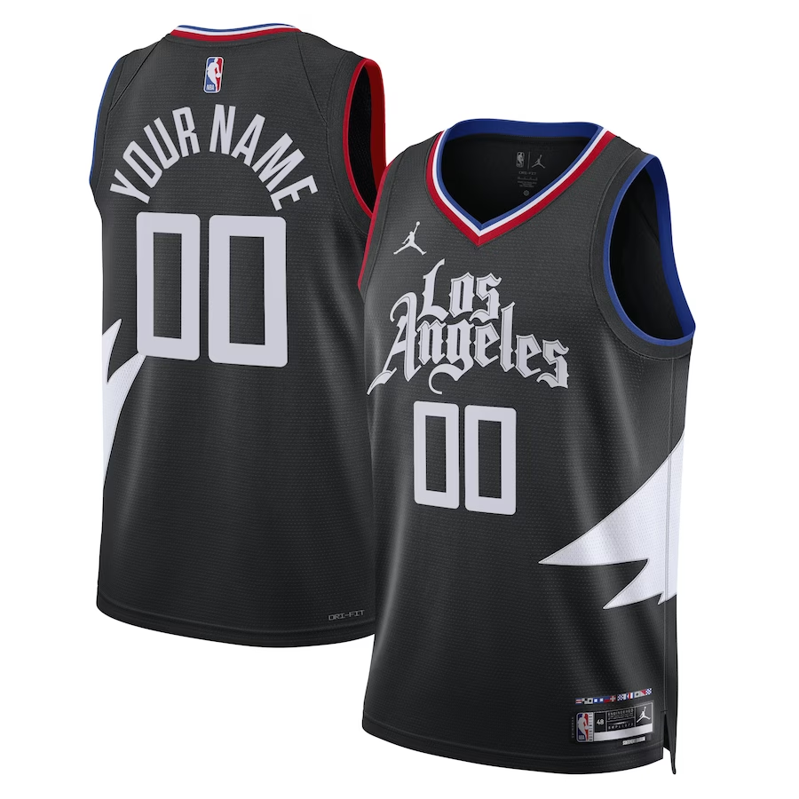 Men's LA Clippers Black 2022/23 Swingman Custom Jersey - Statement Edition