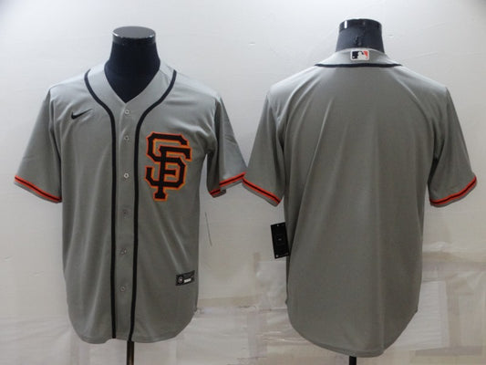 Men's San Francisco Giants Gray Road Replica Blank Jersey