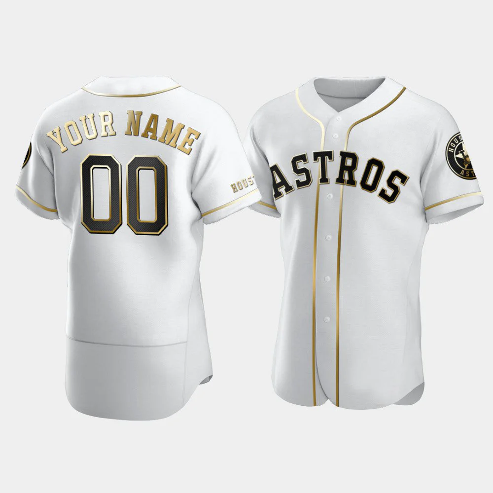 Men's Houston Astros White Replica Custom Jersey