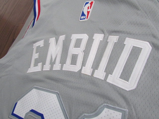 Men's Philadelphia 76ers Joel Embiid #21 NBA Gray Replica Jersey