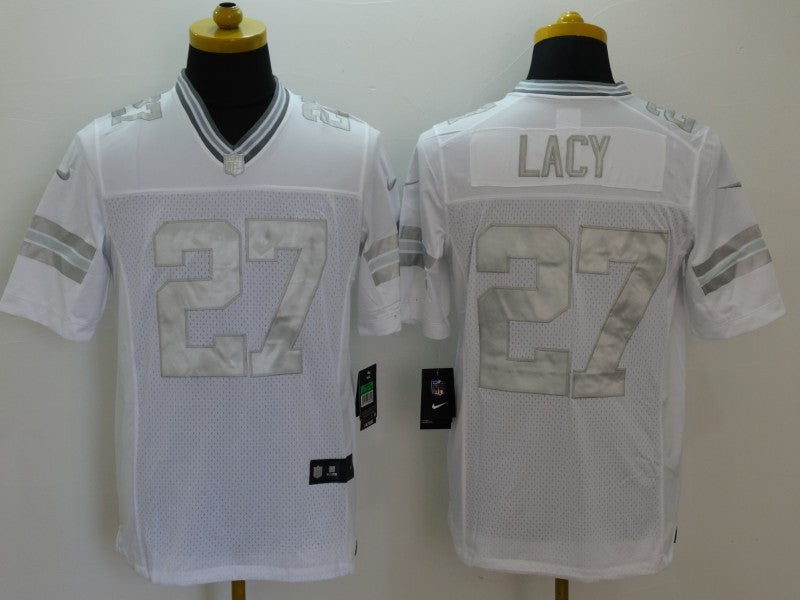 Men's Green Bay Packers Eddie Lacy #27 White Game Jersey