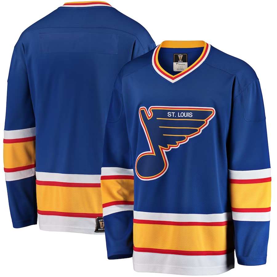 Men's St. Louis Blues Blue Premier Breakaway Heritage Blank Player Jersey