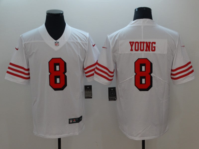 Men's San Francisco 49ers Steve Young #8 White Game Player Jersey