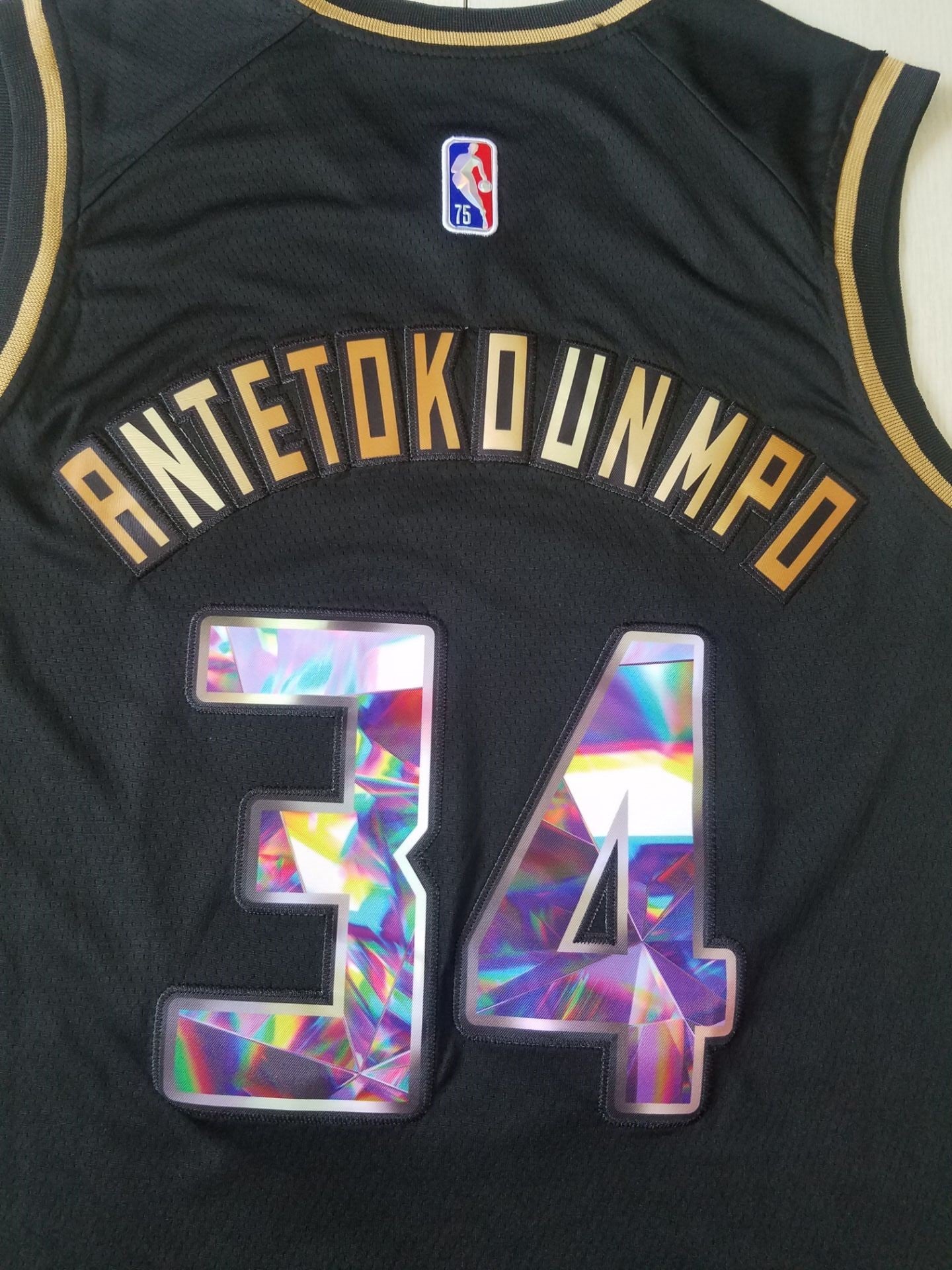 Men's Milwaukee Bucks Giannis Antetokounmpo #34 NBA Black Swingman Player Jersey