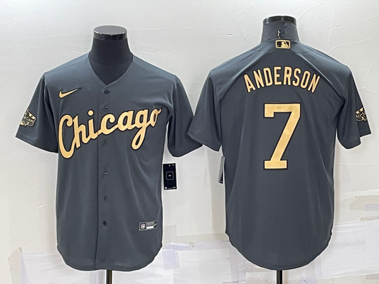 Men's Chicago White Sox Tim Anderson #7 Gray Replica Player Jersey