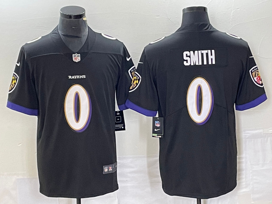 Men's Baltimore Ravens Roquan Smith #0 Black Team Game Jersey