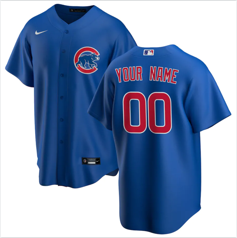 Men's Chicago Cubs Royal Alternate Replica Custom Jersey