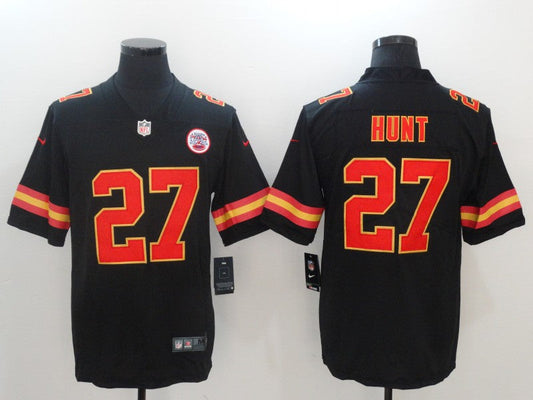 Men's Kansas City Chiefs Karim Hunt #27 Black Player Game Jersey