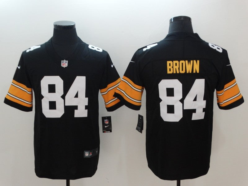 Men's Pittsburgh Steelers Antonio Brown #84 Black Player Game Jersey