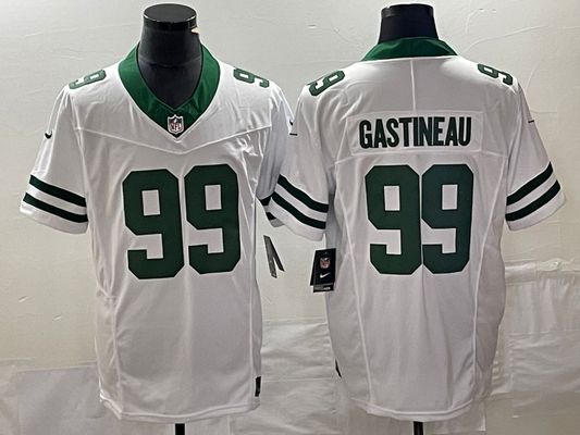 Men's New York Jets Mark Gastineau #99 White Legacy Vapor F.U.S.E. Limited Jersey