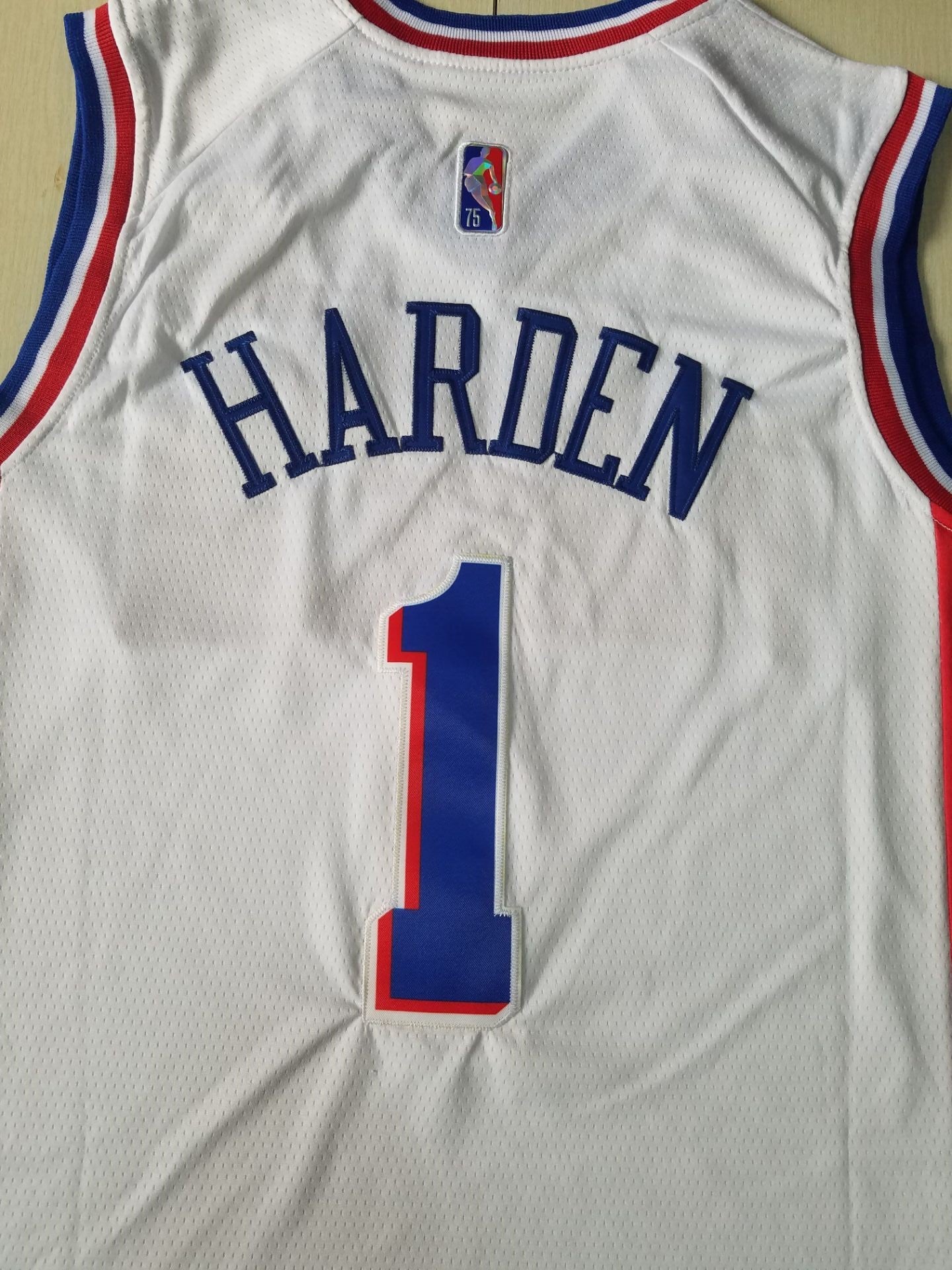 Men's Philadelphia 76ers James Harden White Fastbreak Replica Player Jersey