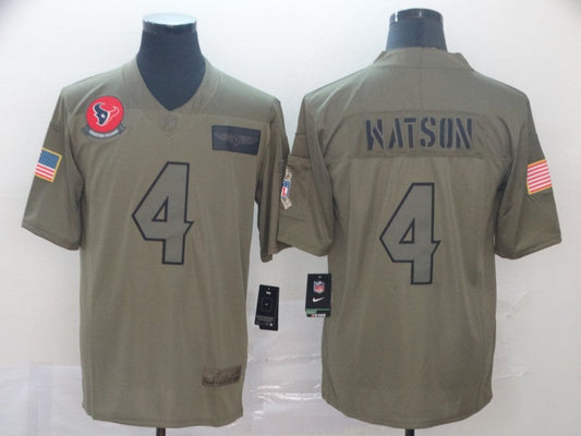 Men's Houston Texans Deshaun Watson #4 Brown Game Jersey