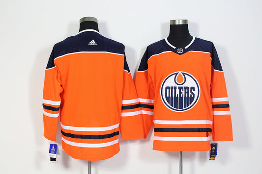 Men's Edmonton Oilers Orange Home Authentic Player Blank Jersey