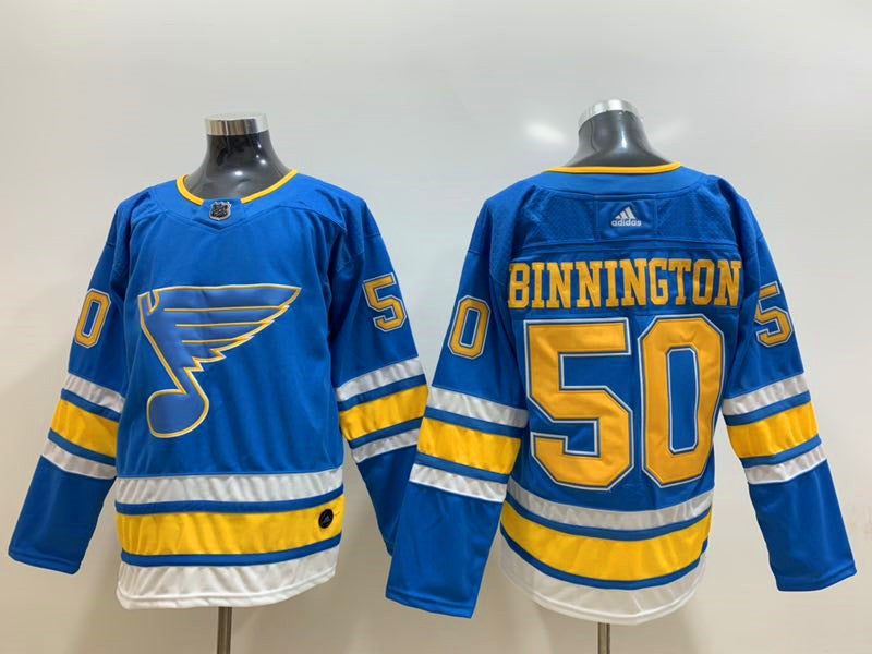 Men's St. Louis Blues Jordan Binnington #50 Blue Breakaway Jersey