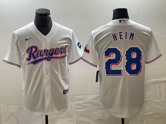 Men's Texas Rangers Jonah Heim #28 White Home Replica Player Jersey