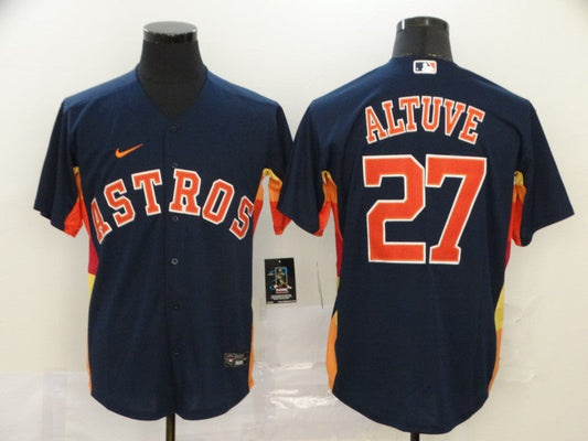 Men's Houston Astros Jose Altuve #27 Navy Replica Baseball Jersey