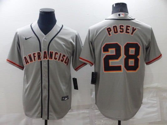 Men's San Francisco Giants Buster Posey #28 Gray Replica Baseball Jersey