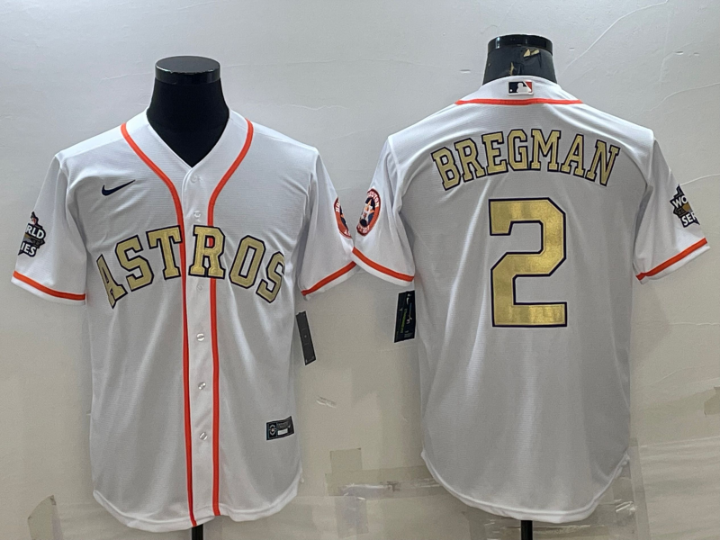 Men's Houston Astros Alex Bregman #2 White Replica Player Jersey