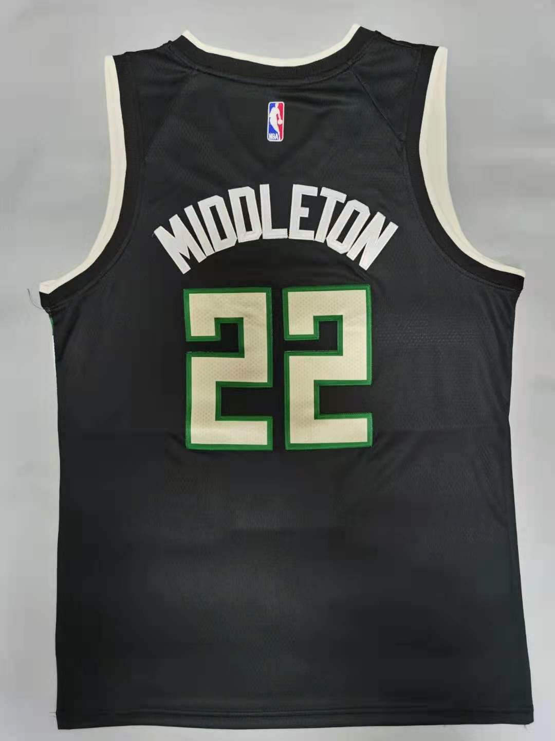 Men's Milwaukee Bucks Khris Middleton Black 2021 NBA Finals Champions Jersey