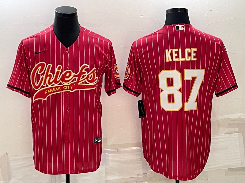 Men's Kansas City Chiefs Travis Kelce #87 Red Player Jersey Joint Edition