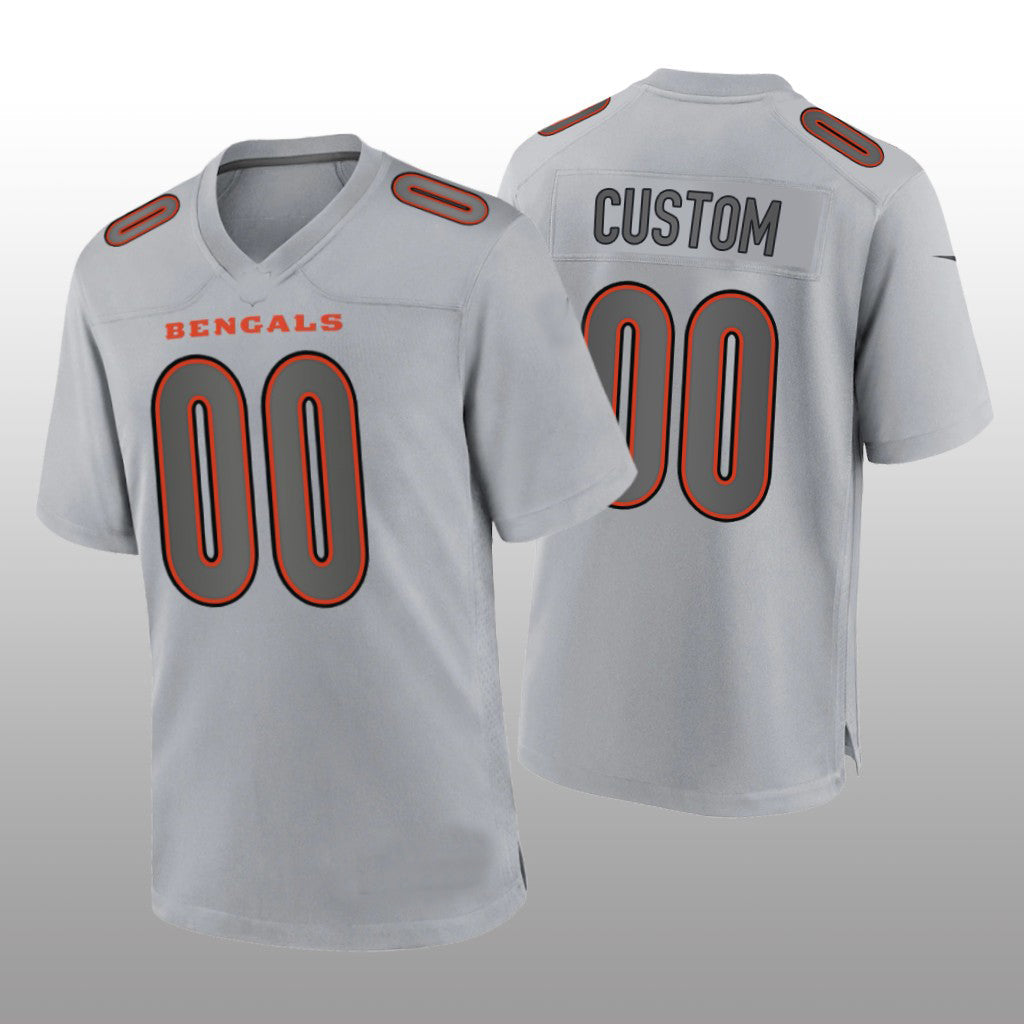 Custom Cincinnati Bengals Gray Atmosphere Game Jersey Stitched American Football Jerseys