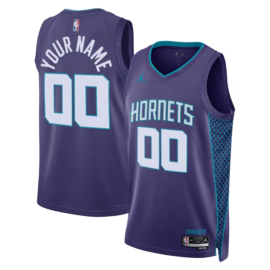 Men's Charlotte Hornets Purple 2022/23 Swingman Custom Jersey - Statement Edition