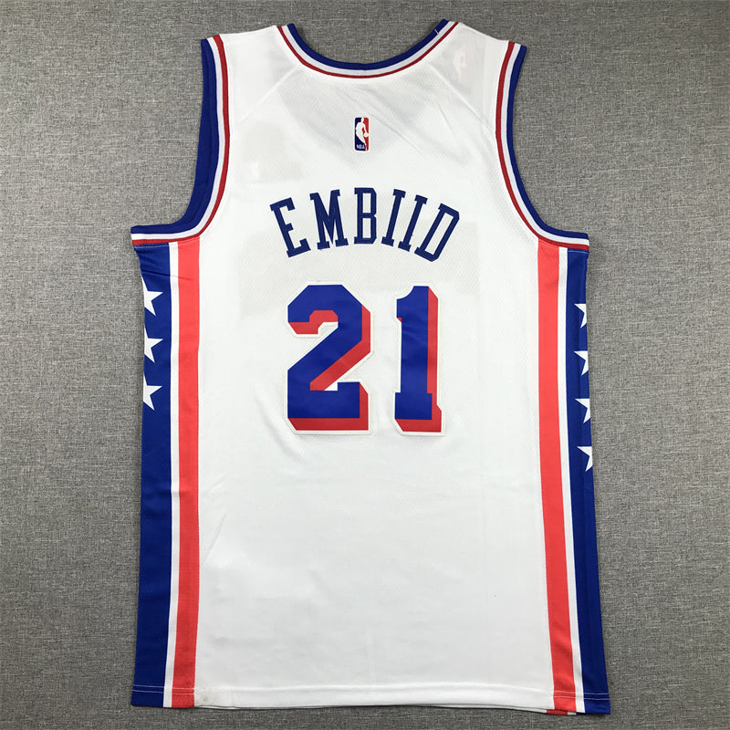 Men's Philadelphia 76ers Joel Embiid #21 White Swingman Jersey