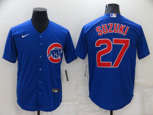 Men's Chicago Cubs Seiya Suzuki #27 Blue Replica Baseball Jersey