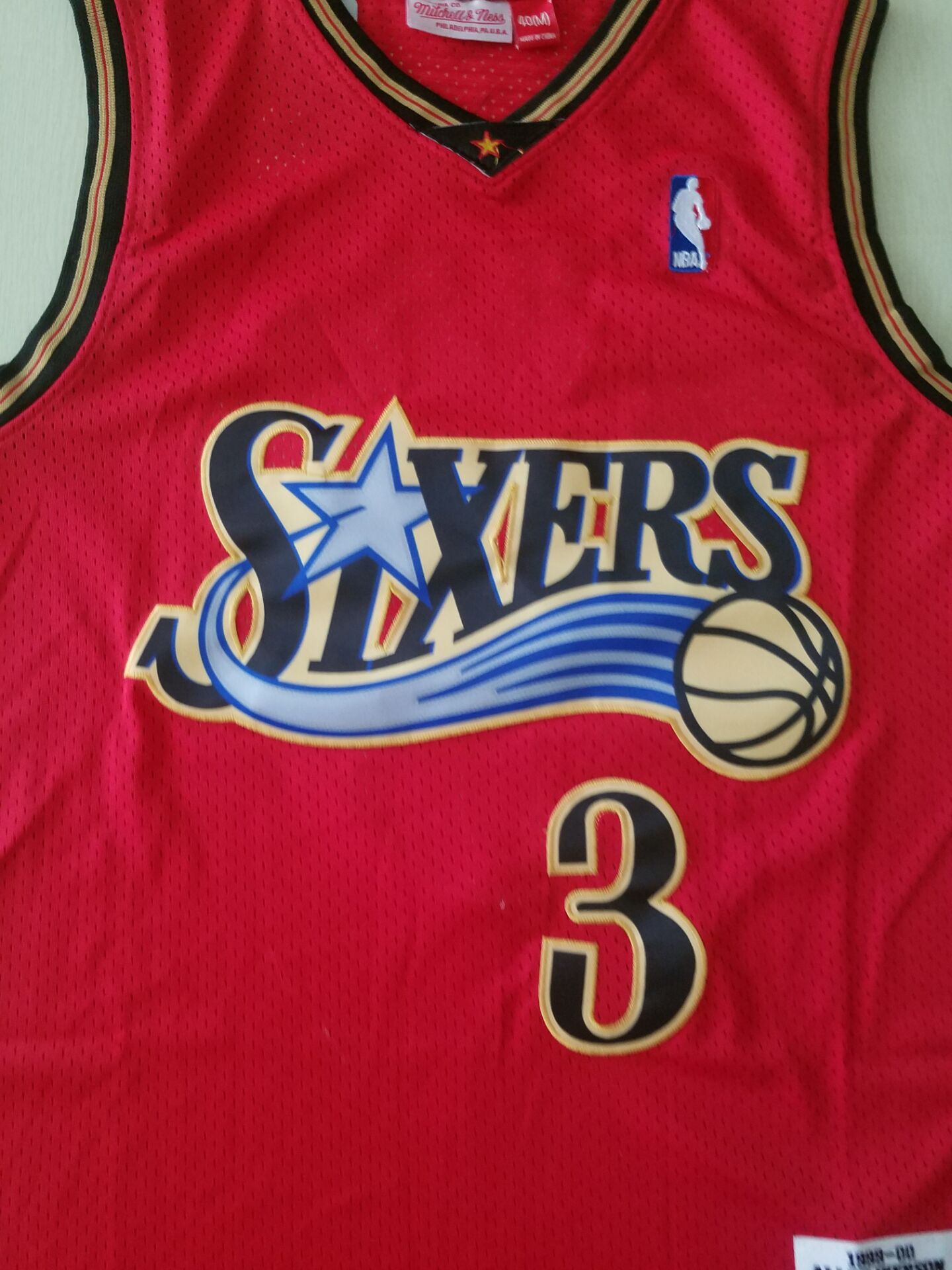 Men's Philadelphia 76ers Allen Iverson Red Hardwood Classics Swingman Jersey