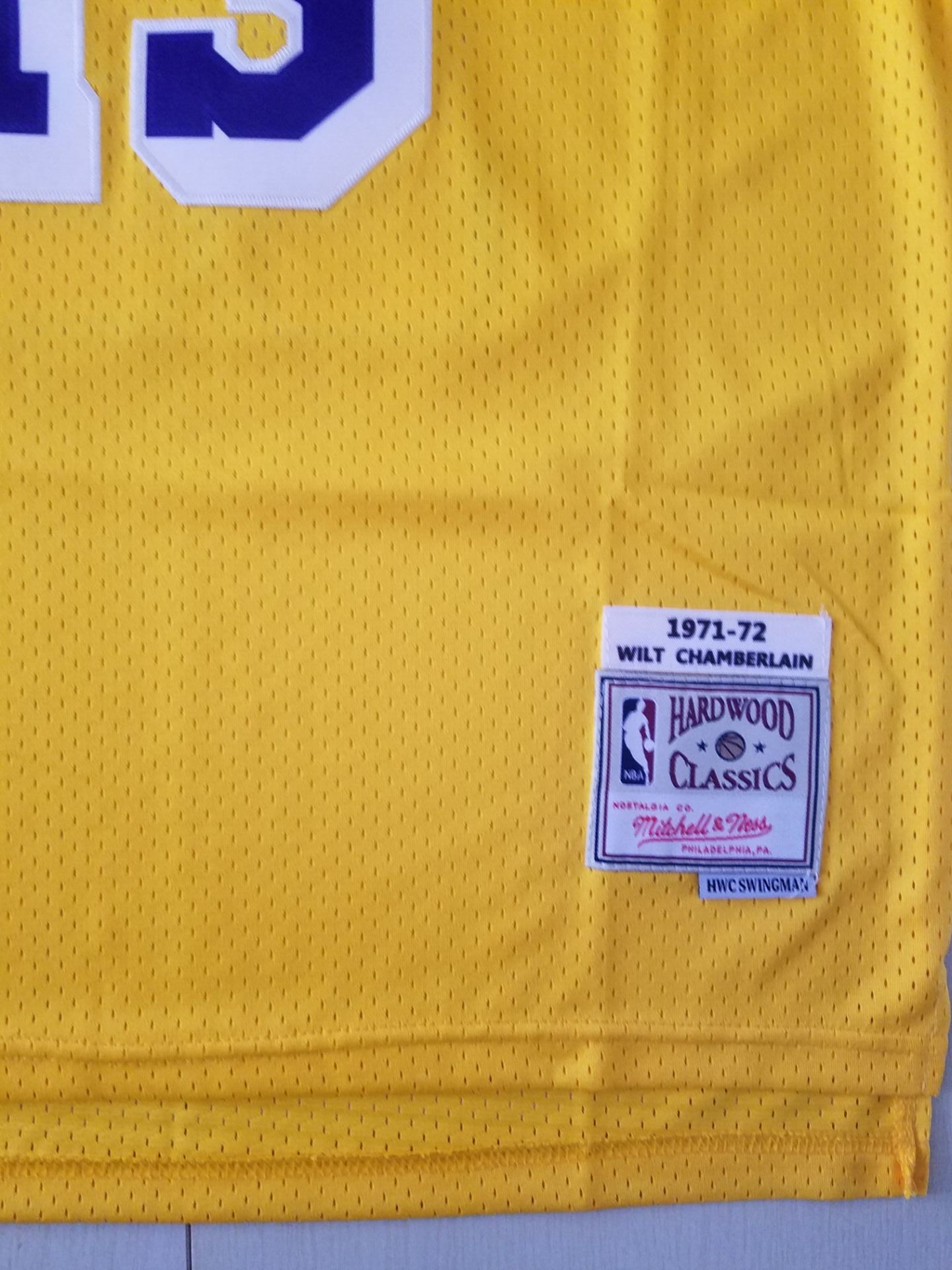 Men's Los Angeles Lakers Wilt Chamberlain #13 Yellow Classics Swingman Jersey