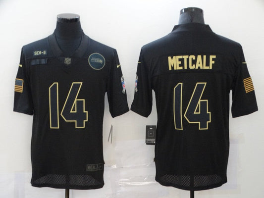 Men's Seattle Seahawks DK Metcalf #14 Black Game Player Jersey