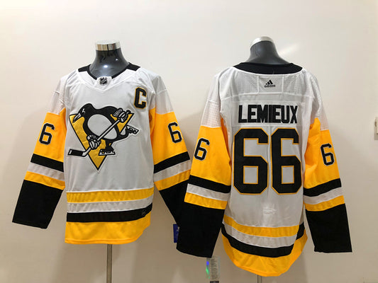 Men's Pittsburgh Penguins Mario Lemieux #66 White Player Jersey