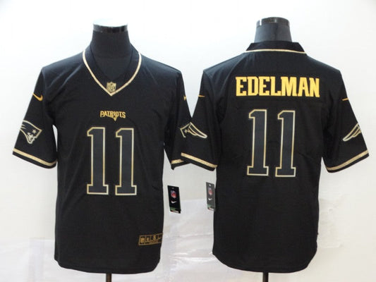 Men's New England Patriots #11 Julian Edelman Black Player Game Jersey