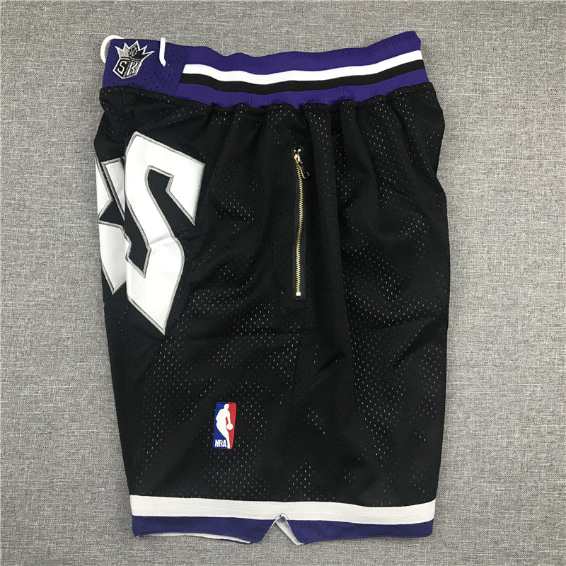 Men's Sacramento Kings 1998-99 Black Hardwood Classics Basketball Shorts