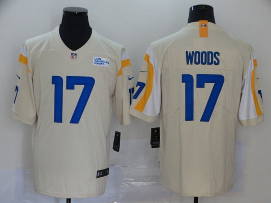 Men's Los Angeles Rams Robert Woods #17 Beige Game Jersey