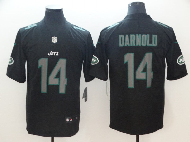 Men's New York Jets Sam Darnold #14 Black Player Game Jersey