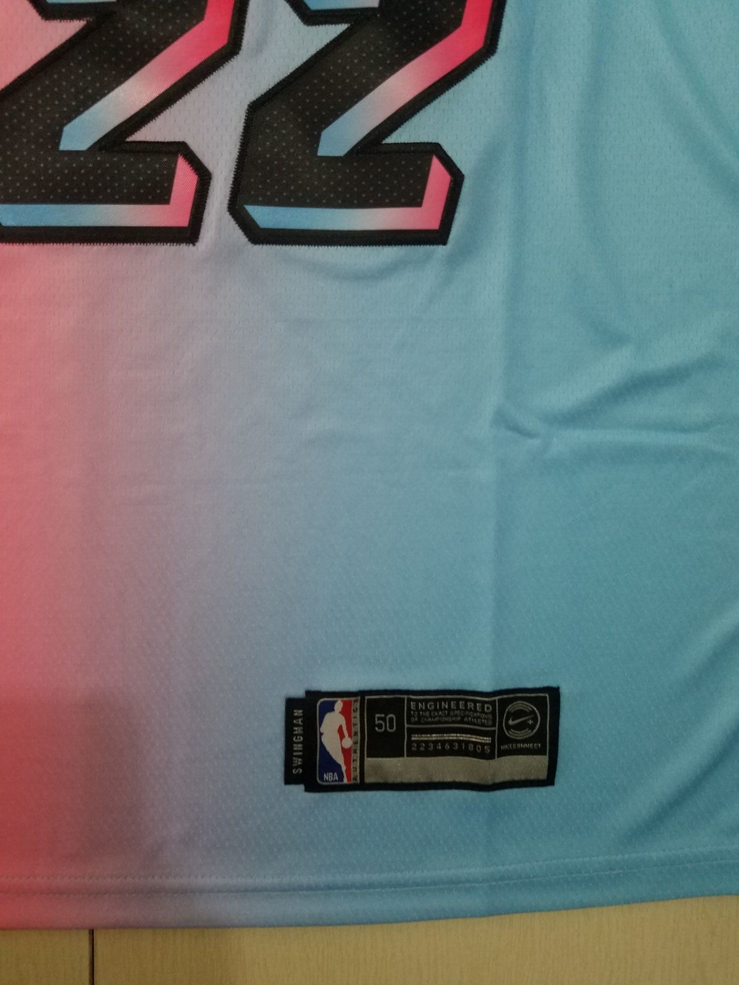 Men's Miami Heat Jimmy Butler #22 NBA Pink Blue Swingman Jersey - City Edition