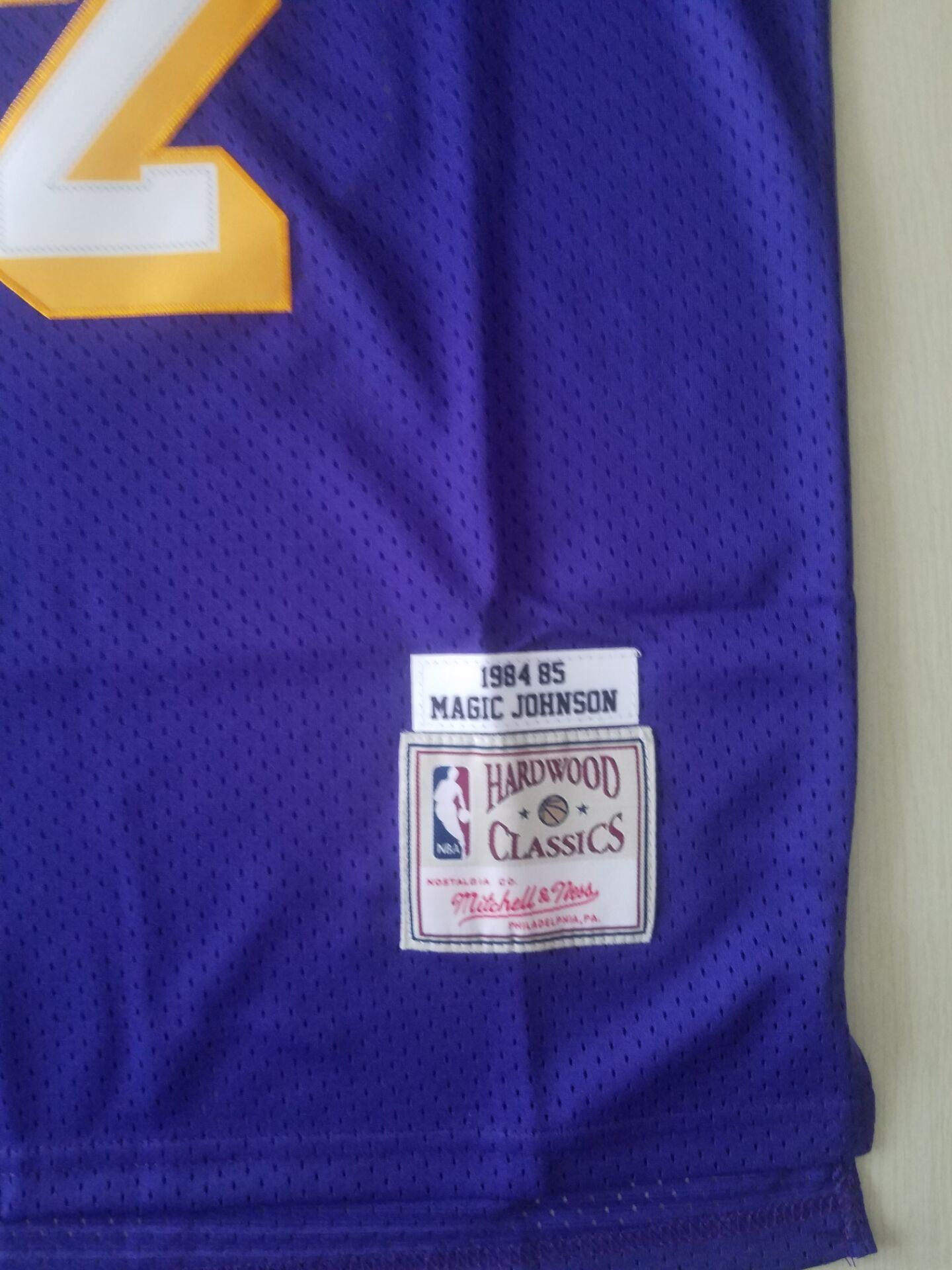 Men's Los Angeles Lakers Magic Johnson #32 Purple Throwback Jersey