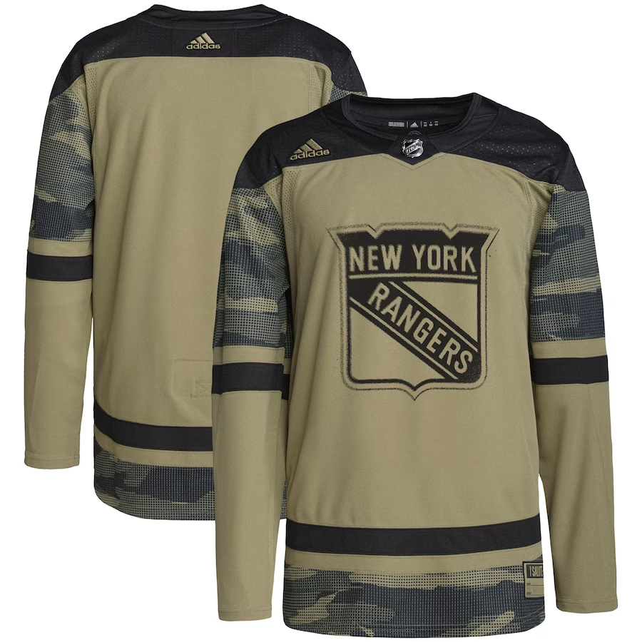 Men's New York Rangers Camo Military Appreciation Team Authentic Practice Blank Jersey