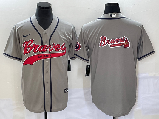 Men's Atlanta Braves Gray Replica Team Jersey Joint Edition