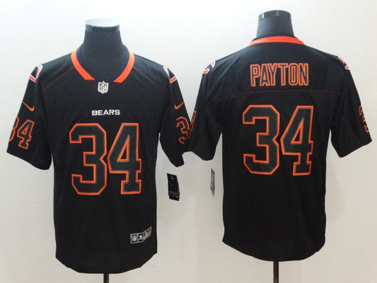 Men's Chicago Bears Walter Payton #34 Black Game Player Jersey