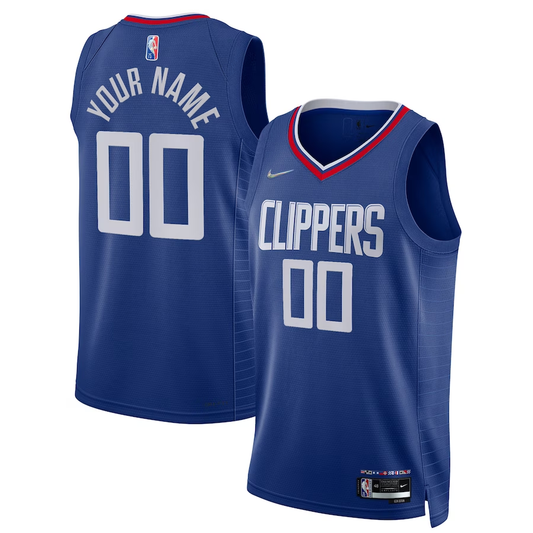 Men's LA Clippers Royal 2021/22 Diamond Swingman Custom Jersey - Icon Edition