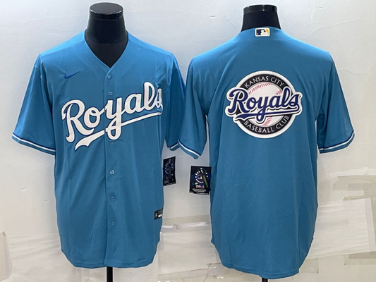 Men's Kansas City Royals Light Blue Alternate Replica Team Logo Jersey