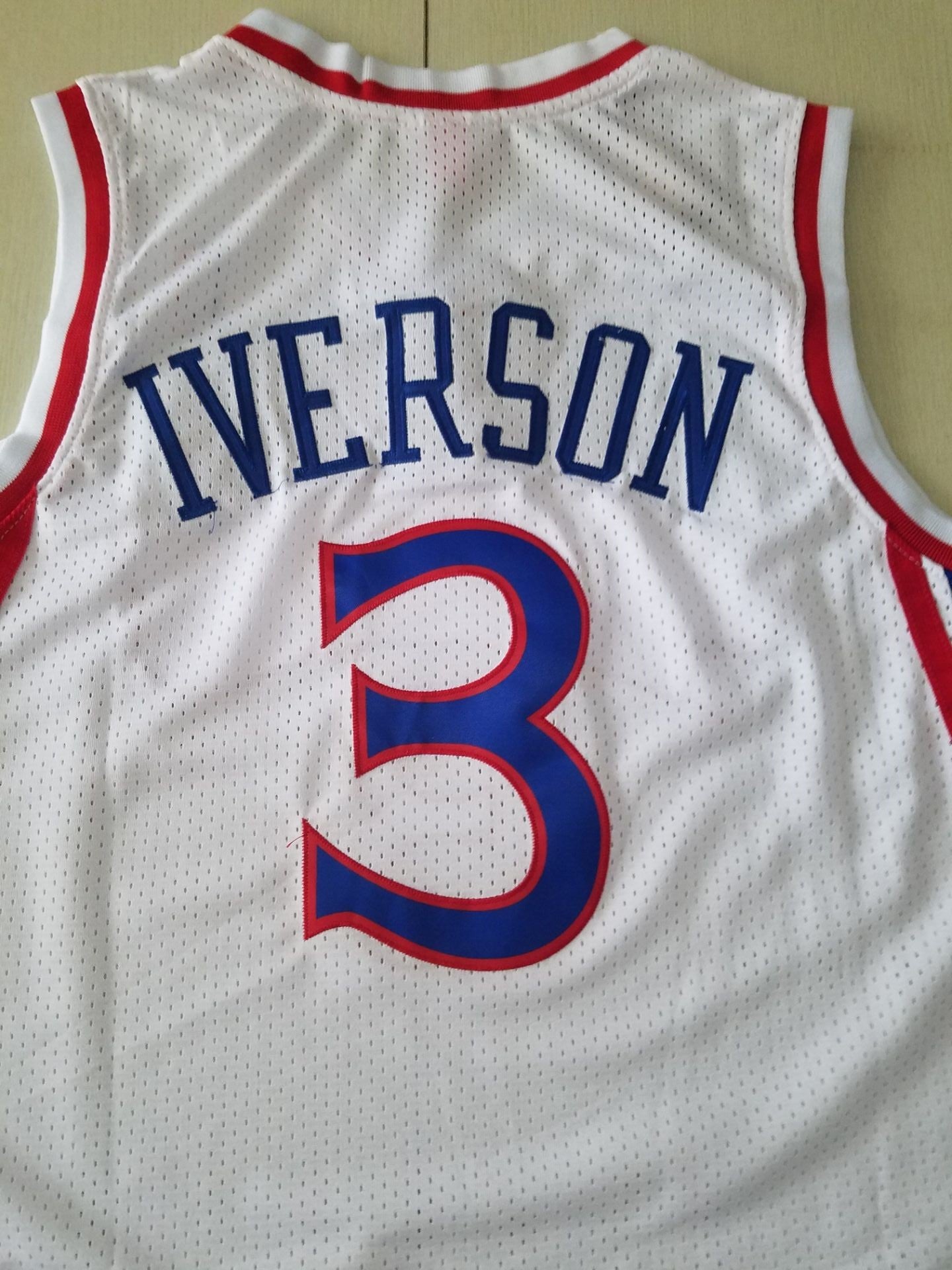 Men's Philadelphia 76ers Allen Iverson White Hardwood Classics Authentic Jersey