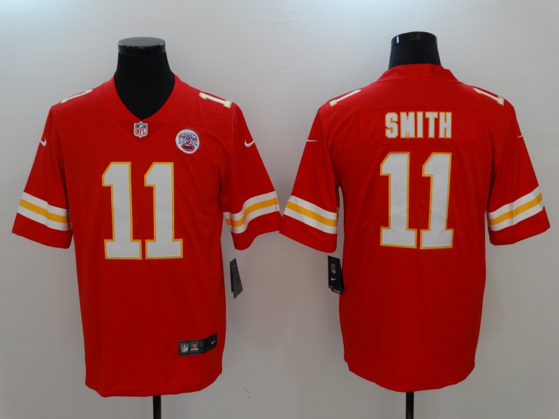 Men's Kansas City Chiefs #11 Alex Smith Red Team Color Game Jersey